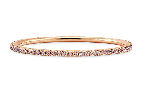 Norman Silverman Diamonds’ 18-karat rose gold bangle with 6.68 carats of round champagne diamonds ($14,700)