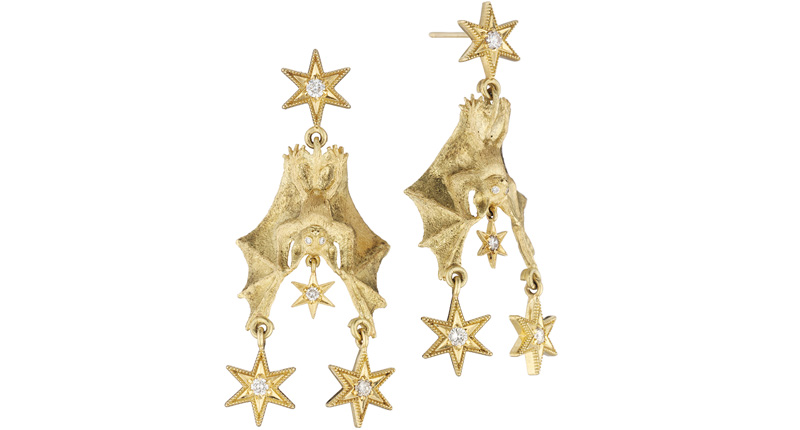 <p>Anthony Lent Hanging Flying Fox earrings in 18-karat yellow gold with diamonds ($5,350)<br /><a href="http://www.anthonylent.com" target="_blank" rel="noopener noreferrer">AnthonyLent.com</a></p>