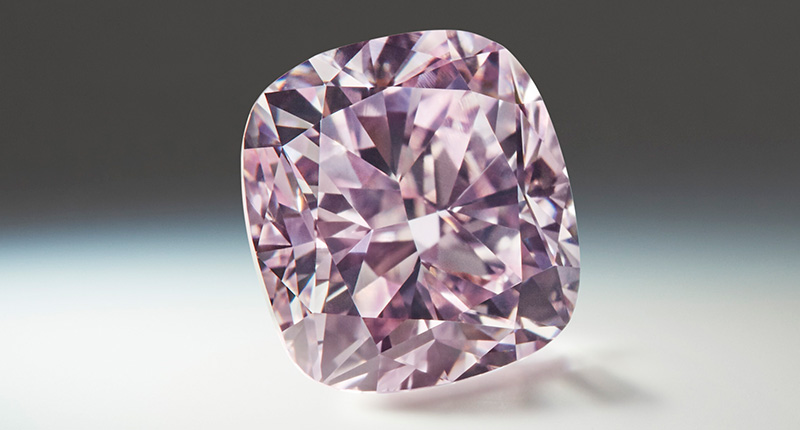 The third lot of the tender, the Argyle Avaline, a 2.42-carat cushion-shaped fancy purple-pink