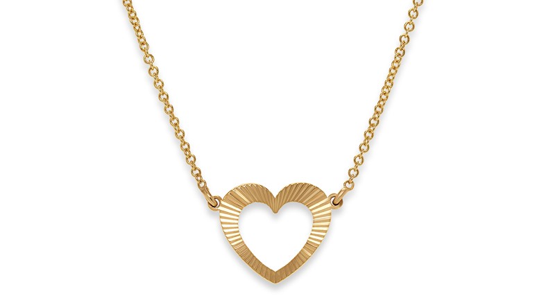 <a href="https://alicepierre.com/" target="_blank" rel="noopener">Alice Pierre</a> 14-karat gold mini open heart necklace ($200)