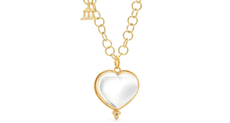 <a href="https://templestclair.com/" target="_blank" rel="noopener">Temple St. Clair</a> 18-karat gold pendant with rock crystal ($2,950)