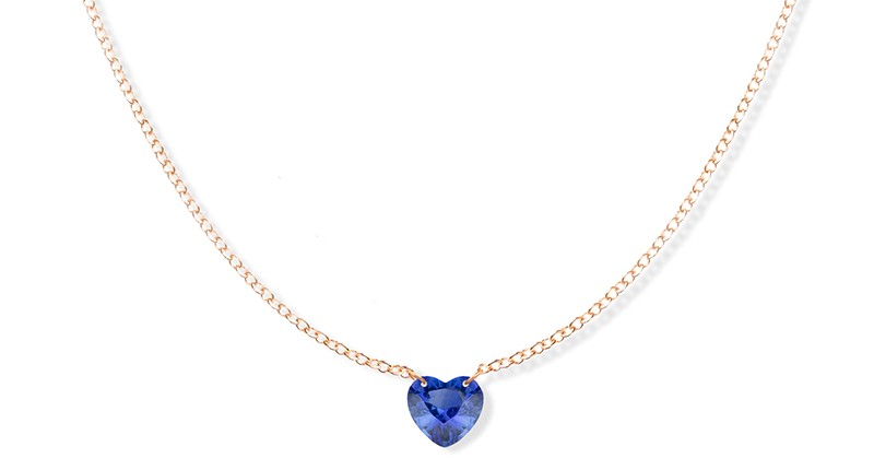 <a href="https://www.mayabrenner.com/" target="_blank" rel="noopener">Rebecca Romijn x Maya Brenner</a> blue sapphire Sweetheart necklace in 14-karat yellow gold ($748)