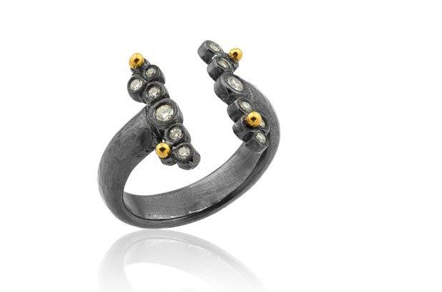 Lika Behar’s 24-karat gold and oxidized silver ring with diamonds and gold granulations ($880)<br />
<a target="_blank" href="http://www.likabehar.com/"><span style="color: #f5fffa;">likabehar.com</span></a>