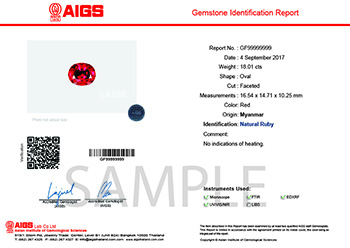 A Gemstone Identification Report from AIGS