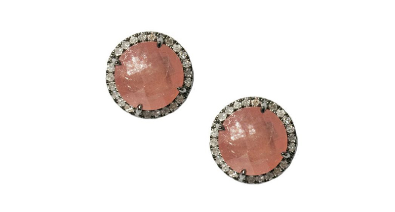 Meredith Marks’ “Jacklyn” studs feature pink sapphires, diamonds and rhodium over sterling silver ($785)