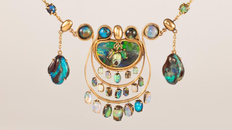 Louis Comfort Tiffany gold opal necklace