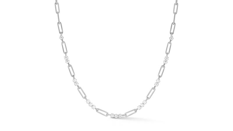 Jade Trau 18-karat gold and diamond tennis necklace