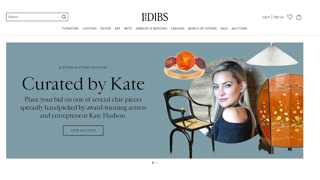 A screenshot of 1stDibs’ website. The luxury platform has a rigorous vetting process for sellers.