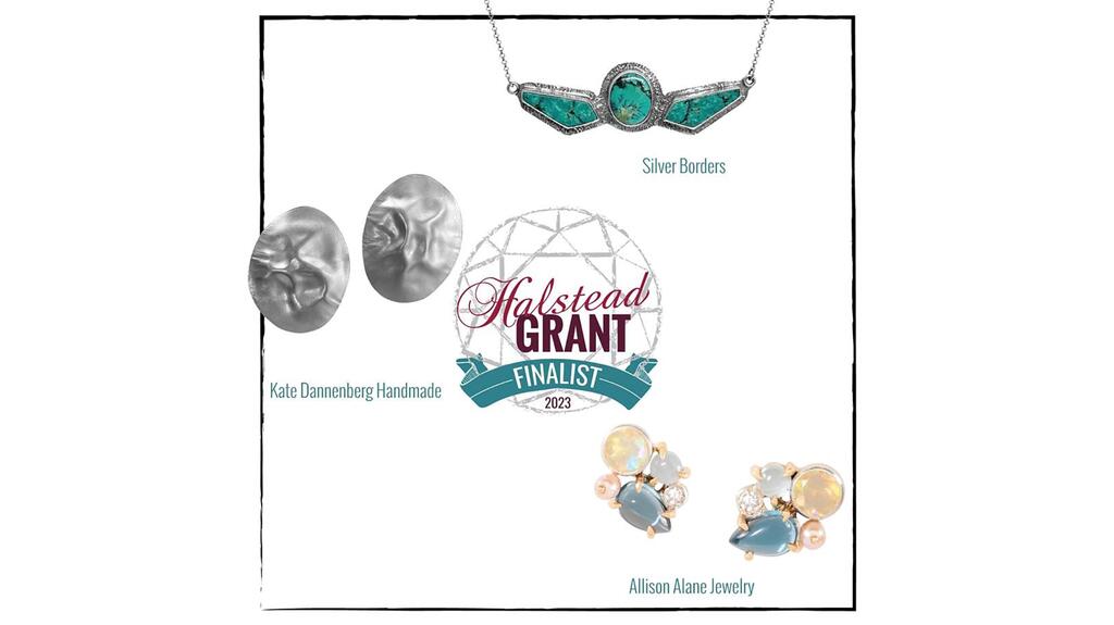 2023 Halstead Grant finalists, Allison Alane Jewelry, Kate Dannenberg Handmade, and Silver Borders jewelry