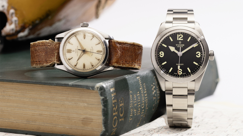 British scientists and sailors who were part of the British North Greenland Expedition in 1952 wore, and tested, Tudor Oyster Prince watches, pictured left. The new version of the brand’s Ranger watch has been released in homage to the 70th anniversary of the expedition.