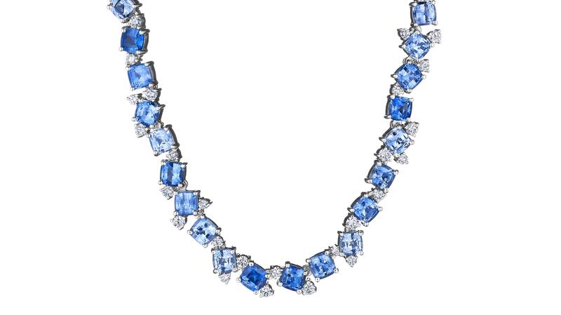Penny Preville 18-karat white gold blue sapphire Confetti necklace