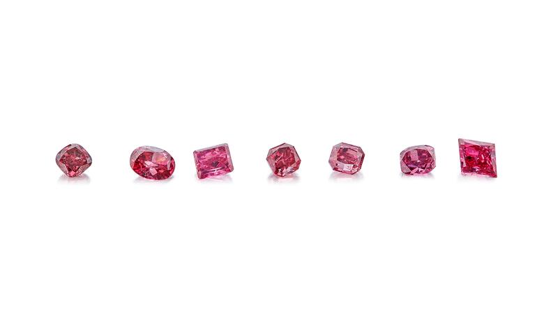 Red and purplish diamonds