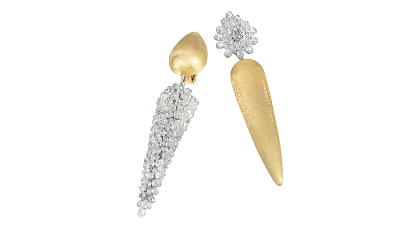 A pair of 18-karat gold and diamond briolette earrings