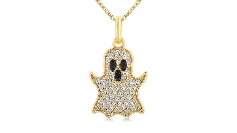 <a href="https://www.ashidiamonds.com/HomePage.aspx" target="_blank"> Ashi Diamonds</a> petite "Ghost" pendant in 10-karat yellow gold and pavé diamonds with chain ($779) 20251030_4-Ashi.jpg