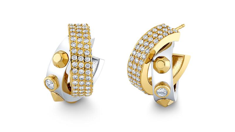 Sydney Evan Classic Punk Punk Studded Double Hoop Earrings