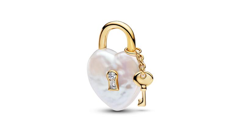 Pandora heart locket baroque pearl dangle charm