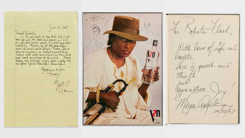 Roberta Flack: Style, Art & Music Auction Les McCan Letter, Miels Davis Poster, Maya Angelou Gift