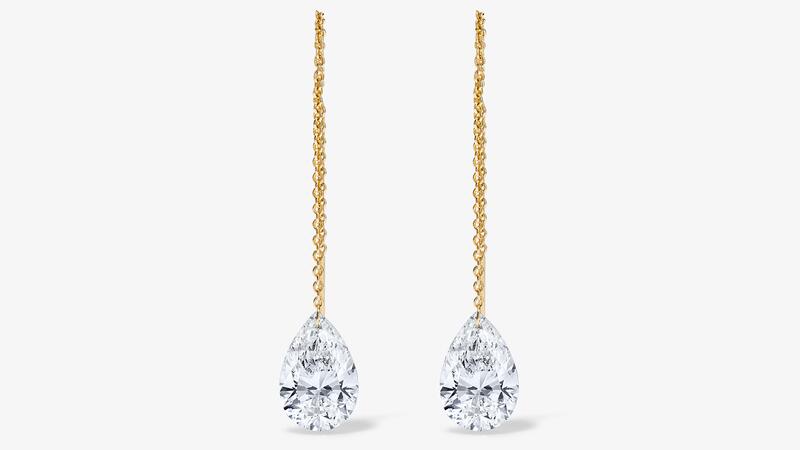Stephanie Gottlieb Lola Lab Grown Drilled Diamond Pear Threader Earrings