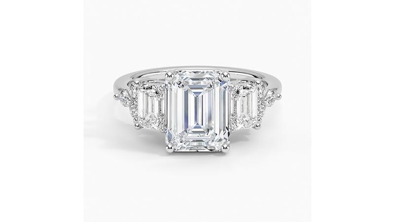 Brilliant Earth Sabine cluster three-stone engagement ring