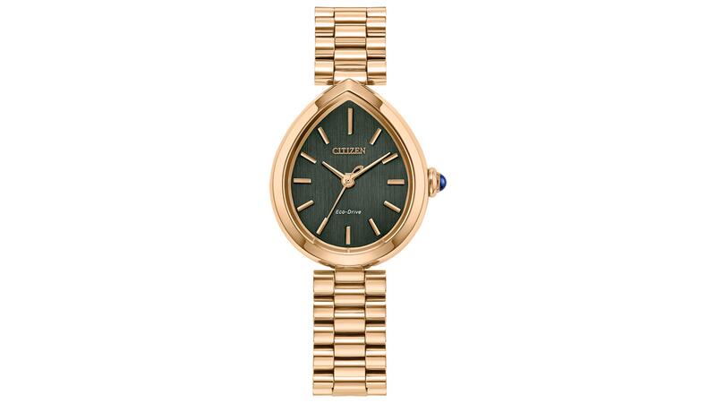 Citizen Rainell rose gold bracelet green face