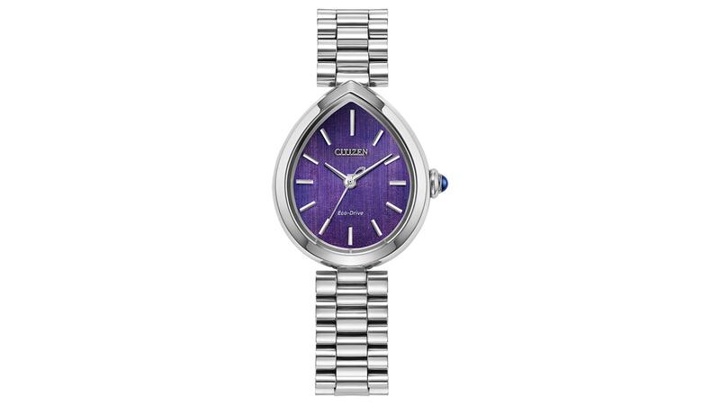 Citizen Rainell silver bracelet purple face