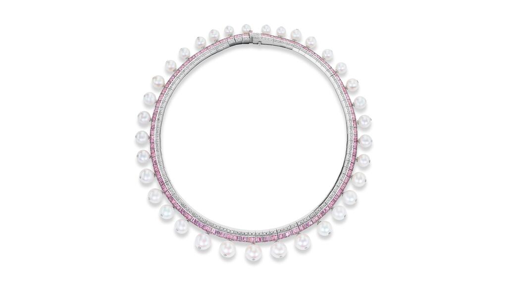 Sorellina platinum and pearl necklace