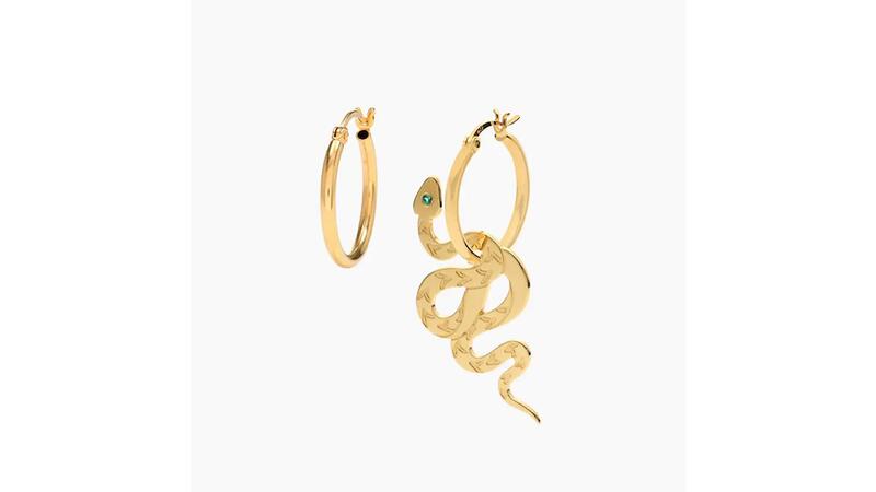 Oak and Luna snake hoop earrings