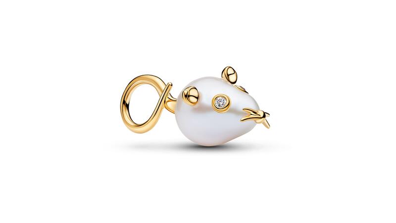 Pandora mouse baroque pearl dangle charm