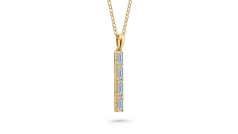 Kirk Kara Charlotte baguette diamond bar necklace