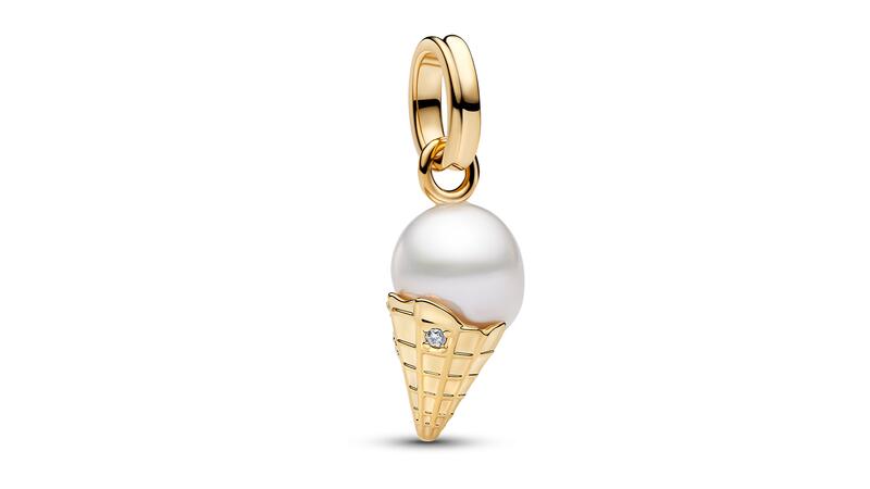 Pandora ice cream cone baroque pearl dangle charm