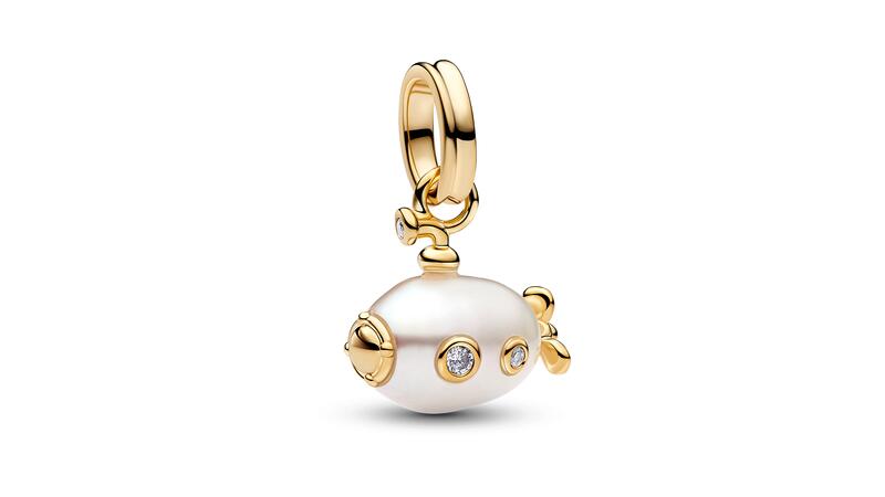 Pandora submarine baroque pearl dangle charm