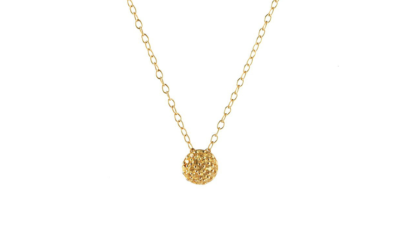 <a href="https://sandyleongjewelry.com/collections/necklaces/products/november-birthstone-dot-necklace" target="_blank"> Sandy Leong</a> honey topaz dot pendant set in 18-karat recycled yellow gold ($895)