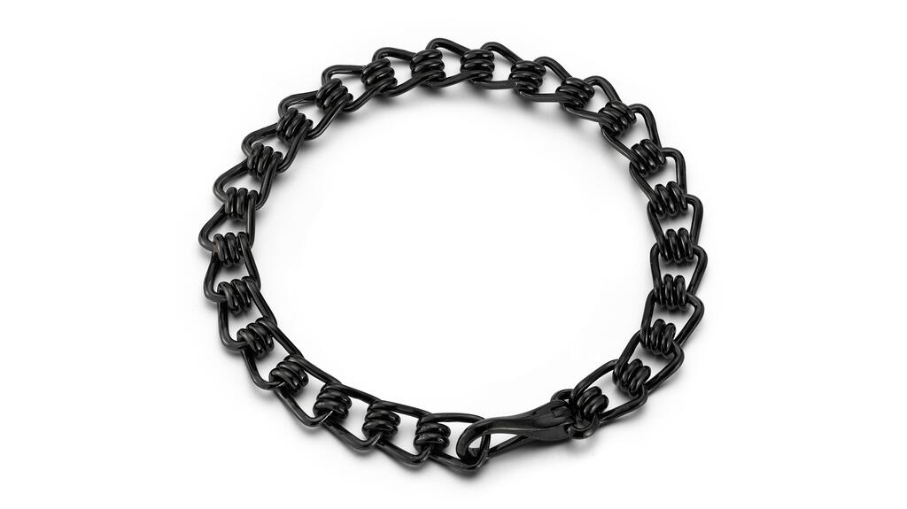 Walters Faith black sterling silver coil link bracelet