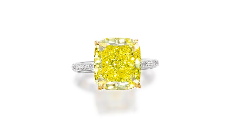 fancy vivid yellow diamond ring Bonhams