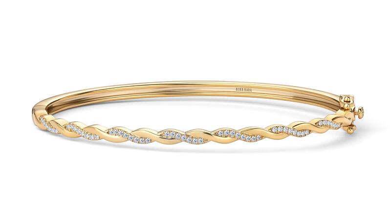 Kirk Kara Pirouetta gold and diamond twist bangle bracelet