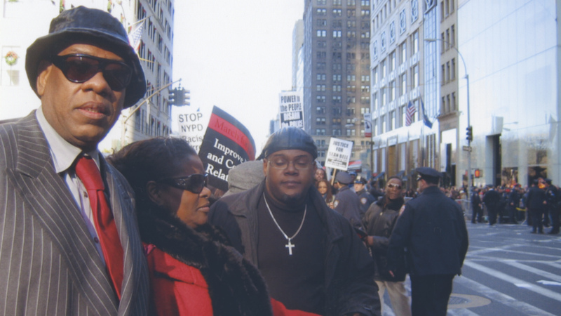 André Leon Talley (far left) at a 2006 protest organized by Abyssinian Baptist Church in the wake of the police shooting of Sean Bell in Queens, New York. Abyssinian Baptist is one of the two churches that will receive proceeds from Christie’s auctions of his estate. (Photo courtesy of Alexis E. Thomas)