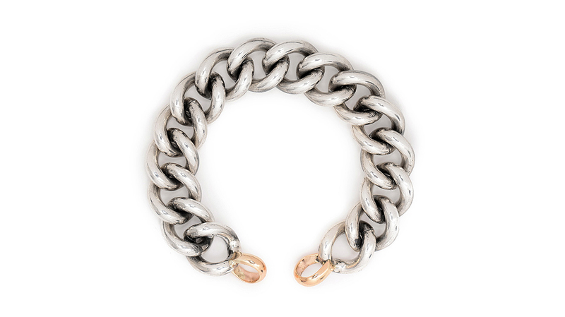 <a href="https://www.greenwichjewelers.com/products/mega-curb-bracelet?_pos=30&_sid=91e4195d2&_ss=r " target="_blank">Marla Aaron </a> sterling silver Mega Curb Bracelet available at Greenwich St. Jewelers ($1,215)