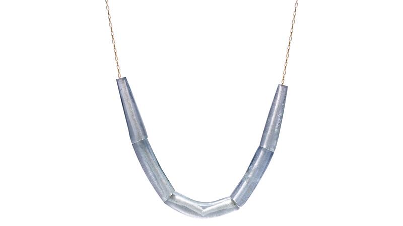 <a href="https://www.tenthousandthingsnyc.com/" target="_blank"> Ten Thousand Things </a> hand-cut aquamarine line necklace ($3,850)