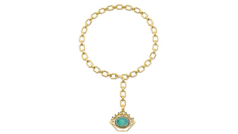 Edina Kiss Evil Eye Pendant and Hexagon Chain