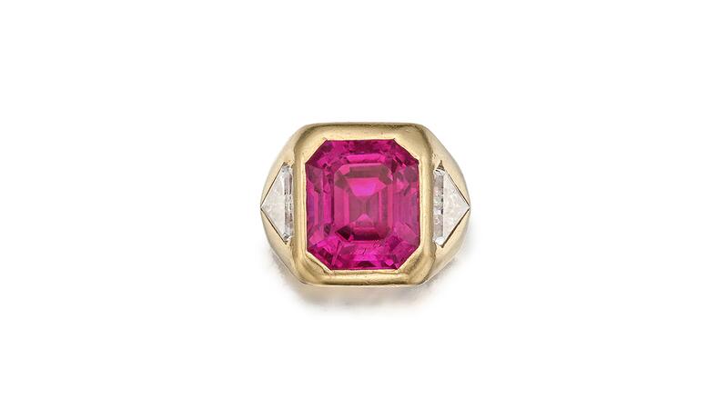 Red Skelton pink sapphire ring