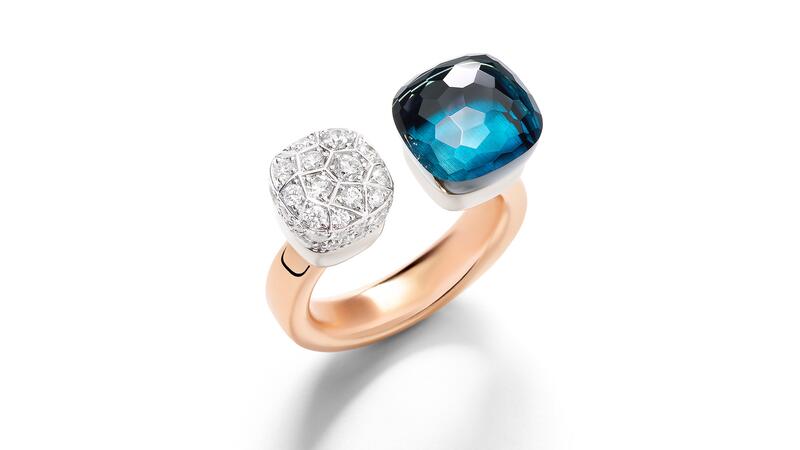 Pomellato Nudo Fine Jewelry Toi et Moi London Blue Topaz Ring