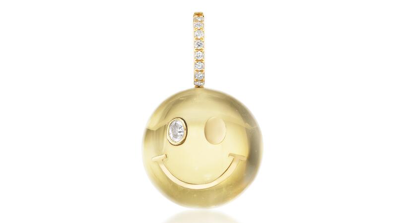 Have a Heart x DDG Violette Joaillerie Small Citrine and Diamond Smily Face Charm