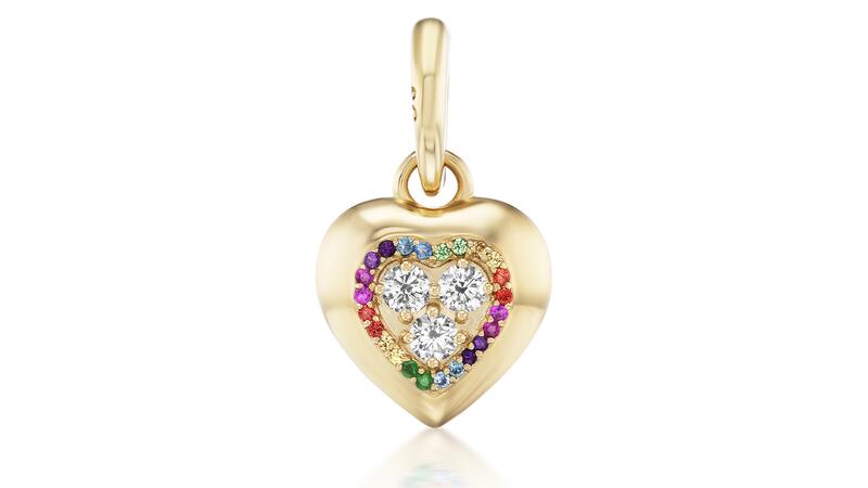 Have a Heart x DDG Stephanie Gottlieb Rainbow Halo Diamond Candy Heart Button Charm