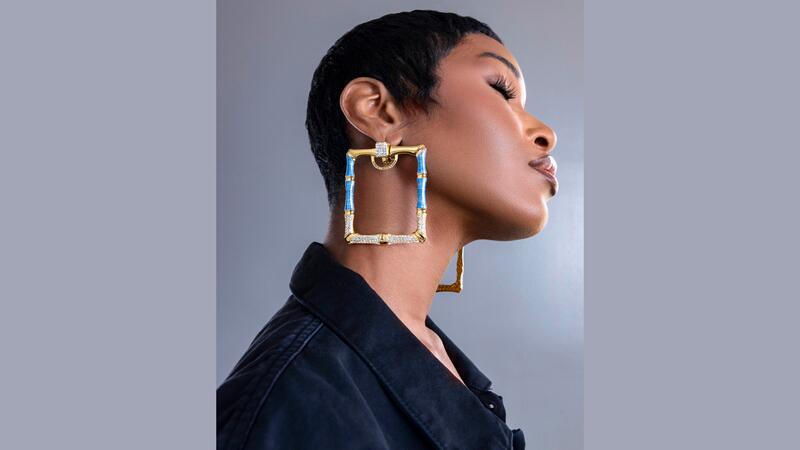 “Simone” door knocker earrings