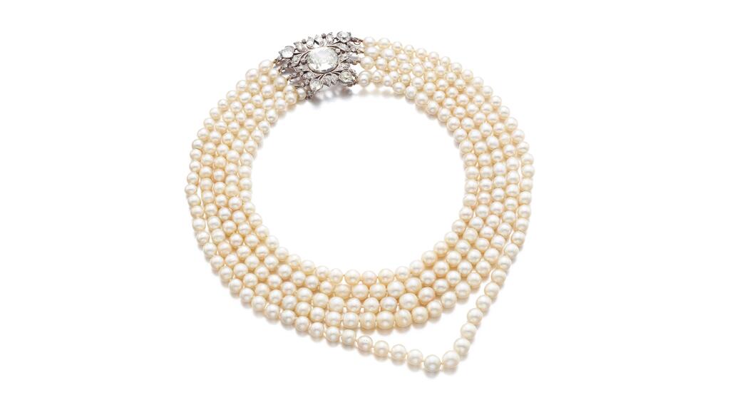 Sotheby’s Geneva Vienna 1900: An Imperial and Royal Collection five-strand natural pearl necklace