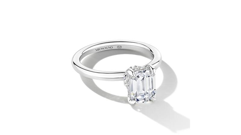 Miosogno diamond and platinum ring