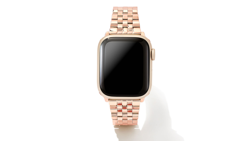 The “Alex” five link watch band in rose gold tone stainless steel ($148)