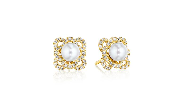 Verragio pearl and diamond earrings