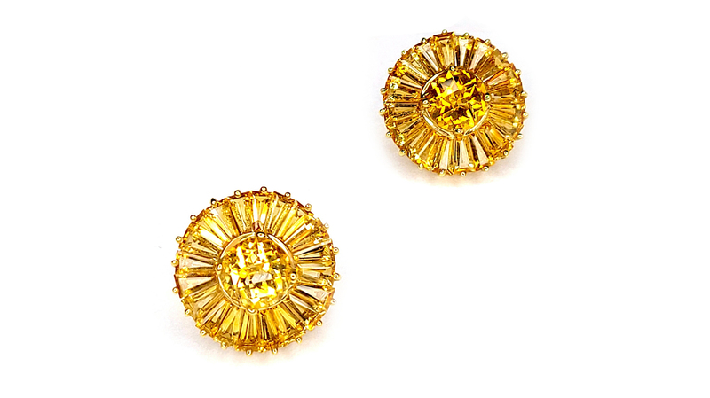 <a href="https://www.normawellingtondesigns.com/" target="_blank"> Norma Wellington Designs</a> “Radiating” citrine stud earrings in 14-karat gold ($1,075)