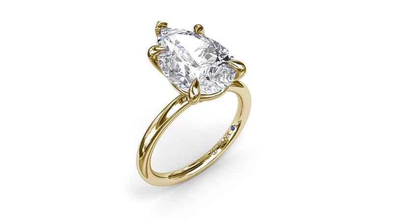 Fana five prong pear diamond engagement ring